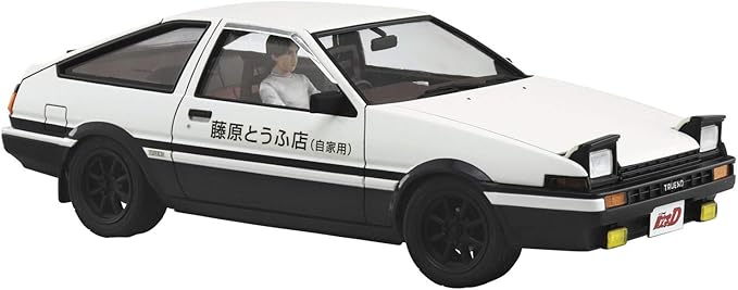 AOSHIMA 1/24 Initial D Takumi Fujiwara AE86 Trueno Project D Spec Plastic Model with Figure