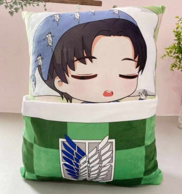 Attack On Titan PLUSH TOY STUFFED CUSHION PILLOW (Cute Sleeping Style)