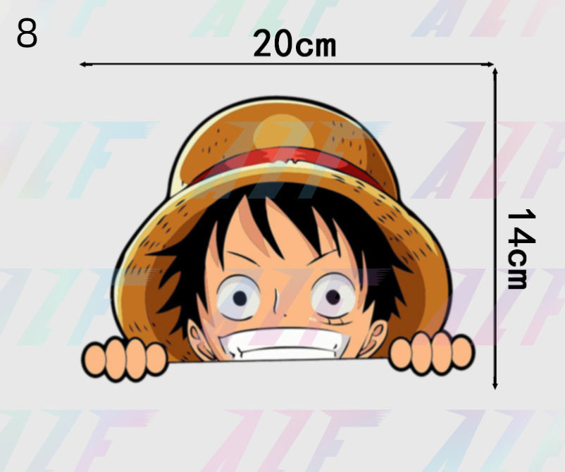 1Pcs Anime One Piece Luffy Car Stickers Body Scratches Cover Modified Decorative Car Stickers Bumper Stickers Pull Flowers