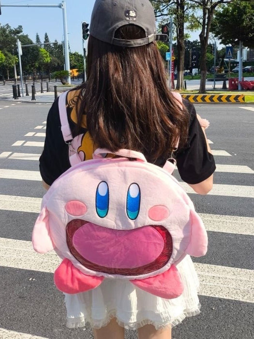 Anime Kirby Plush Bag Creative Big Mouth Crossbody Bag