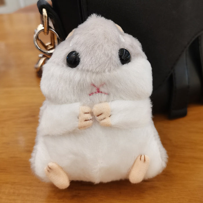 Kawaii Cute Soft Hamster Keyrings Keychains Fluffy Trinkets Car Handbag Pendant