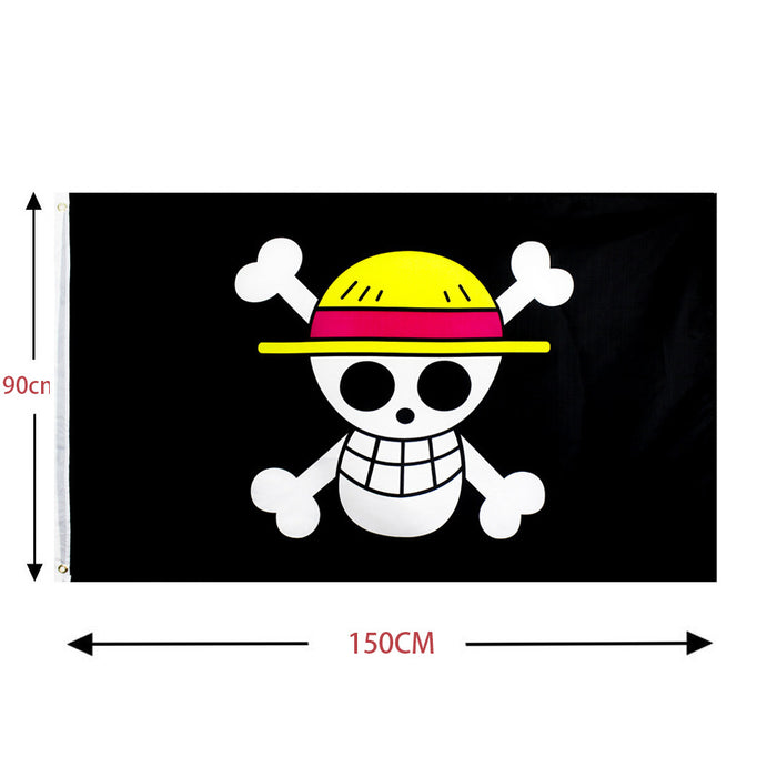 One Piece Straw Hat Pirates Flag  Monkey D.Luffy Skull Flag 90CM*150CM