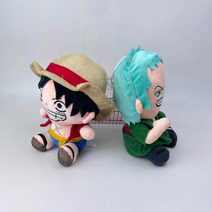 One Piece Sitting Luffy / Roronoa Zoro Plush Toy