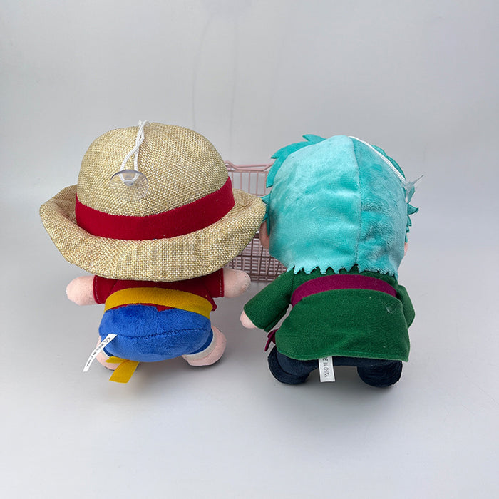 One Piece Sitting Luffy / Roronoa Zoro Plush Toy