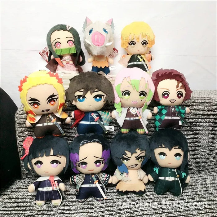 Bandai Demon Slayer Mini Figure Doll Pendants Kamado Tanjirou Nezuko Muzan Plush Toys