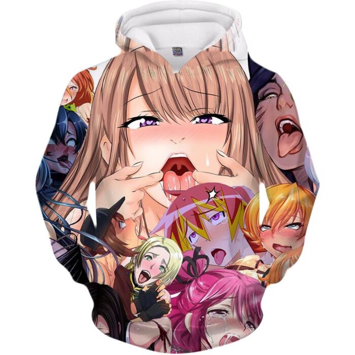 ANIME AHEGAO HENTAI 3D PRINT PULLOVER HOODIE JUMPER CLOTHES Anime House