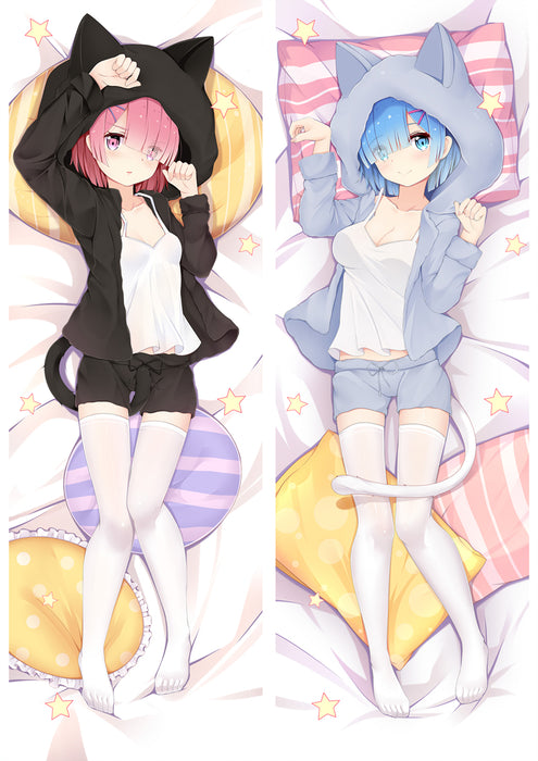 Re:Zero −Rem & Ram Starting Life in Another World Dakimakura HUGGING PEACH SKIN BODY PILLOW (R11)