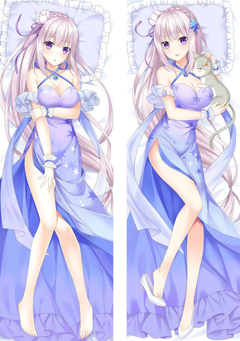 Re:Zero − Emilia Starting Life in Another World Emilia Dakimakura HUGGING PEACH SKIN BODY PILLOW (R17)