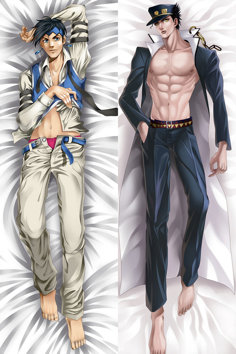 JoJo's Bizarre Adventure Jotaro Kujo & Kishibe Rohan Dakimakura Hugging Peach Skin Body Pillow (J4)