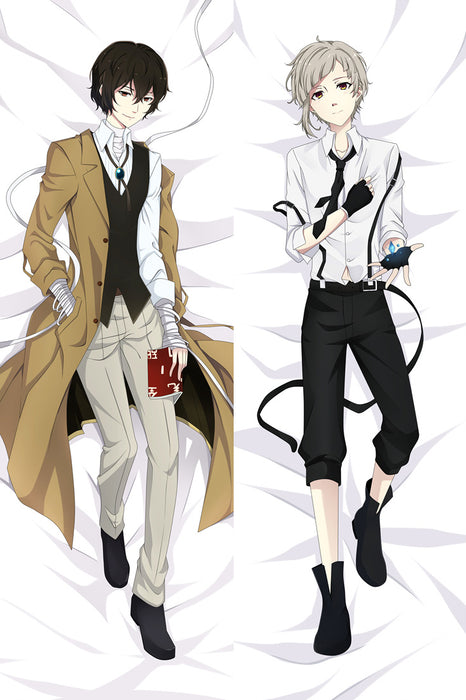 Bungo Stray Dogs Osamu Dazai & Atsushi Nakajima Dakimakura Hugging Peach Skin Body Pillow (B6)