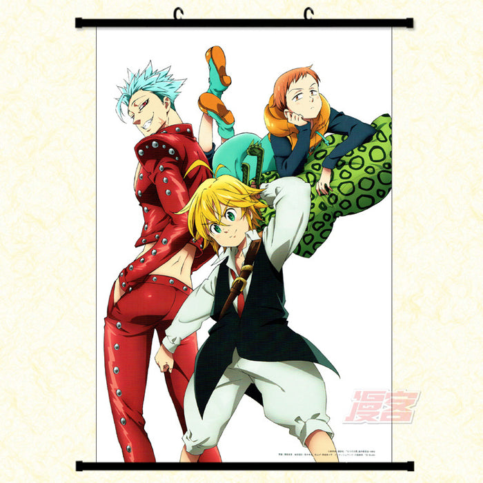 Wall Scroll - Seven Deadly Sins Ban & Meliodas & King Harlequin