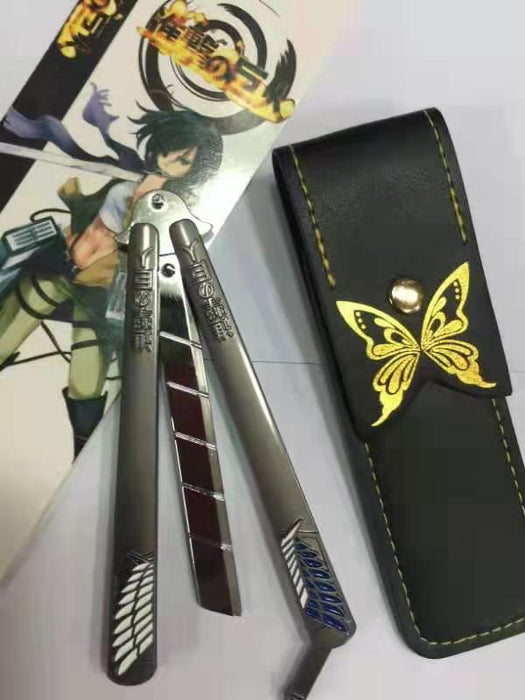 Attack on Titan Anime Butterfly Knife (Blunt Blade - Non sharp).