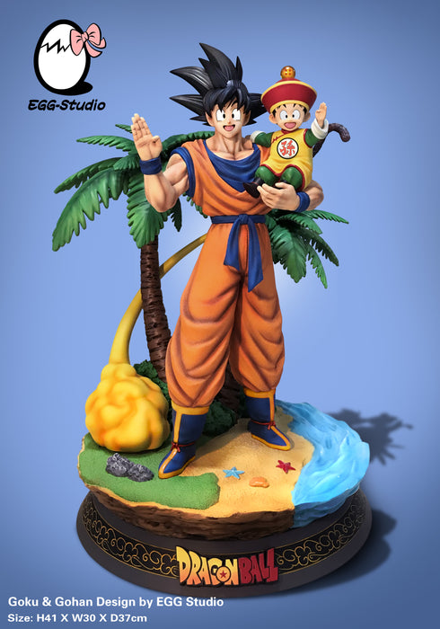 Pre-Order GK Garage Kit Resin Figure Egg Studio – Teen Goku and kid Gohan on Training Island