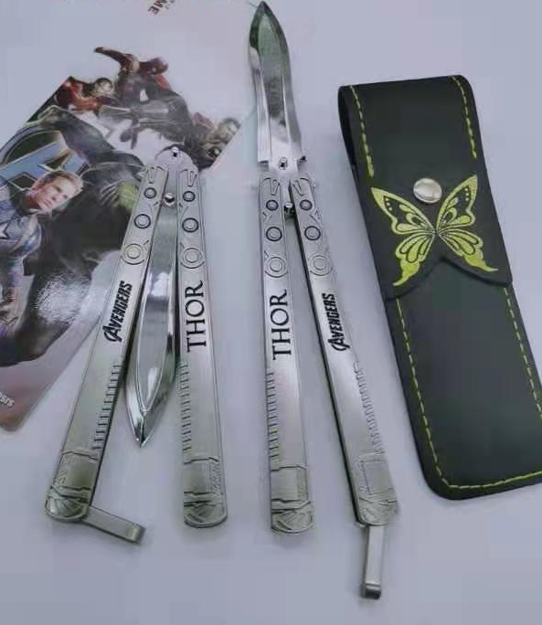 Thor Avengers Butterfly Knife (Blunt Blade - Non sharp).