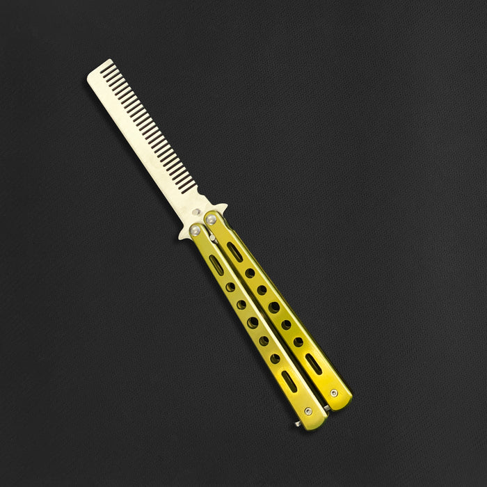 COMB HOLE BUTTERFLY KNIFE (Blunt Blade - Non sharp).