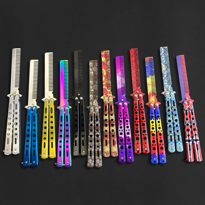 COMB HOLE BUTTERFLY KNIFE (Blunt Blade - Non sharp).