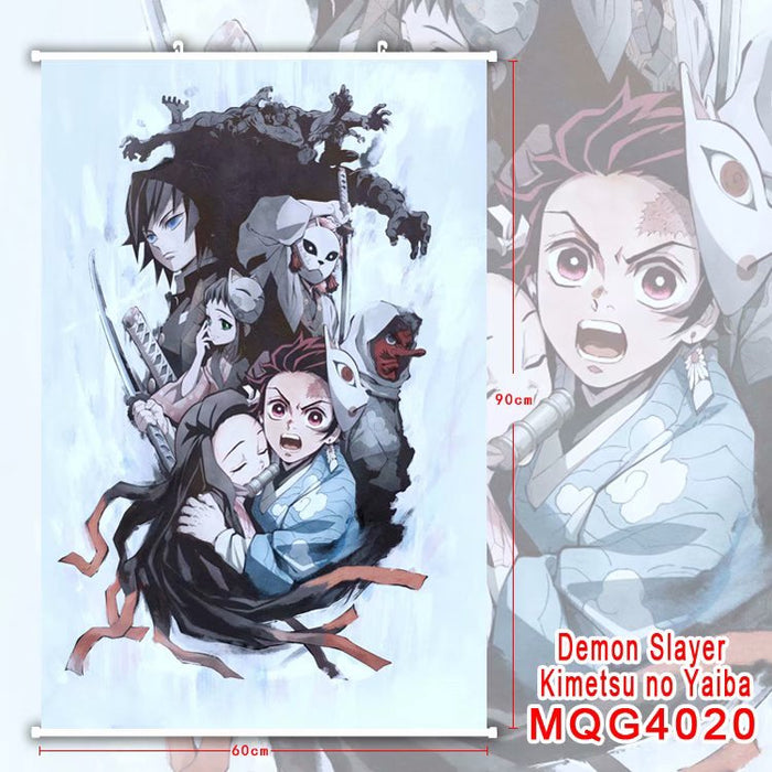 PREMIUM WALL SCROLL - DEMON SLAYER Tanjiro/Nezuko/Giyu