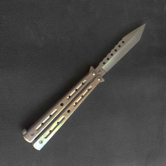 SQUARE HEAD BUTTERFLY KNIFE (Blunt Blade - Non sharp).